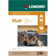 Фотобумага LOMOND A4(210х297) 230 г/м2, 25 листов, матовая односторонняя