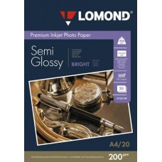 Фотобумага Premium LOMOND A4(210x297) 200 г/м2, 20 листов, полуглянец (Ярко-белая)