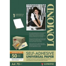 Самоклеящаяся бумага Lomond универсальная 70 г/м2 50 листов А4 матовая белая непрозрачная